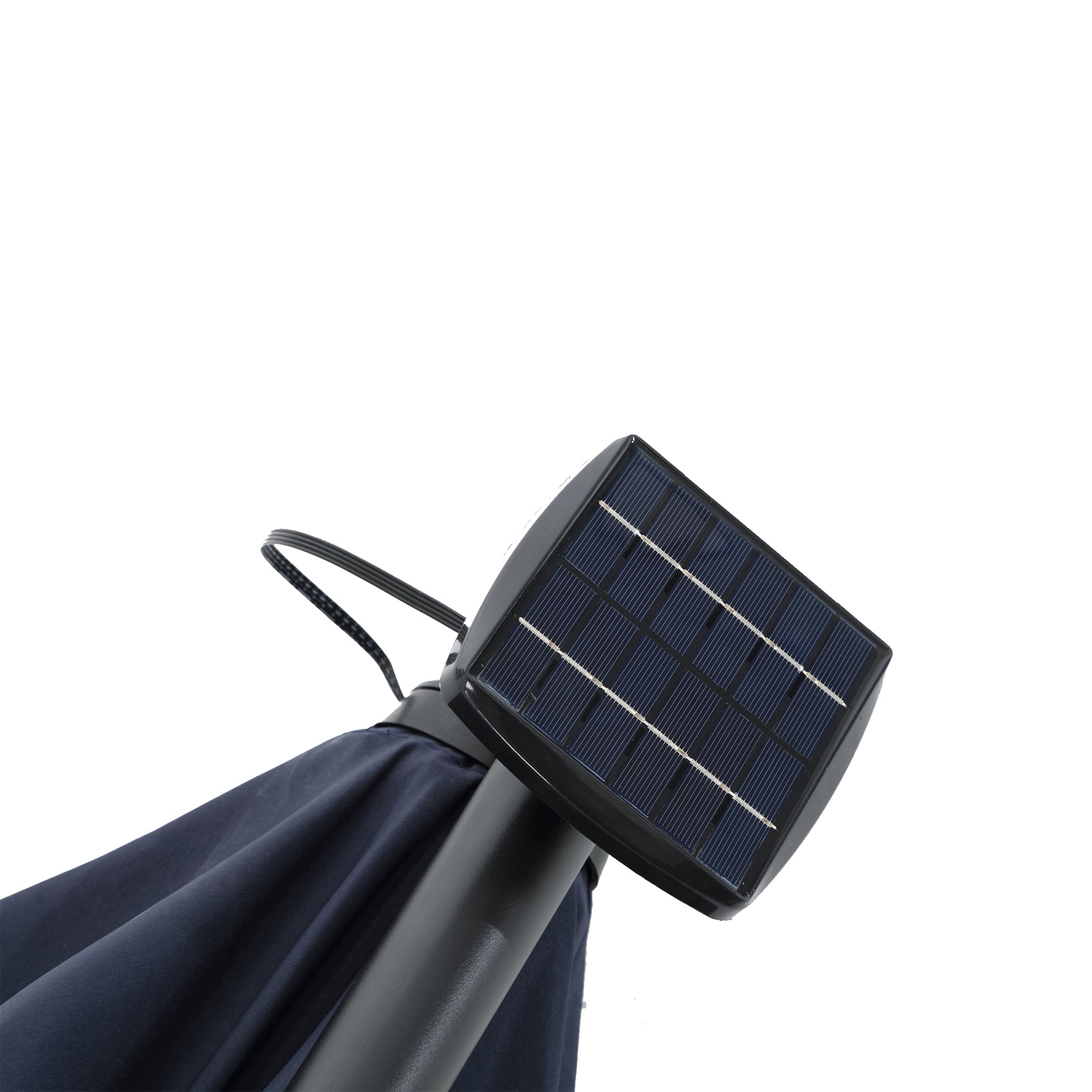 10 ft. Offset Hanging Outdoor Market Umbrella with Solar LED BOHFPU02NB