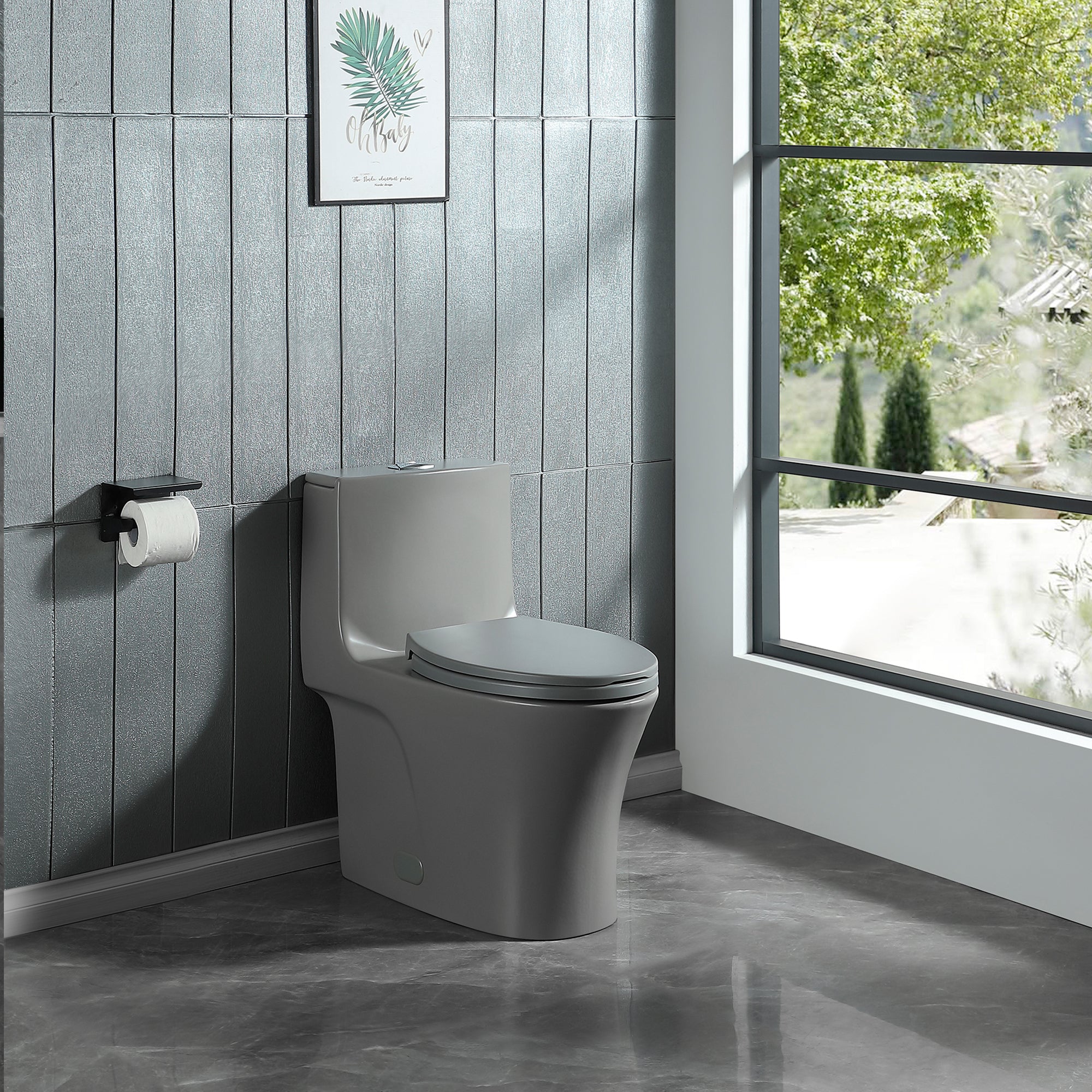 1.1/1.6 GPF Dual Flush One-piece Elongated Toilet with Soft-Close Seat