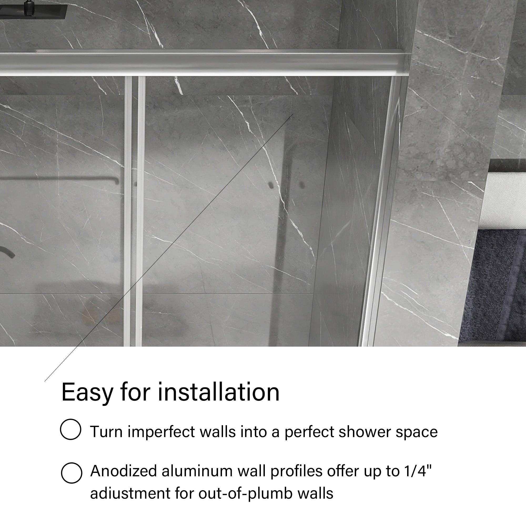 Staykiwi Double Sliding Framed Shower Door with Tempered Glass