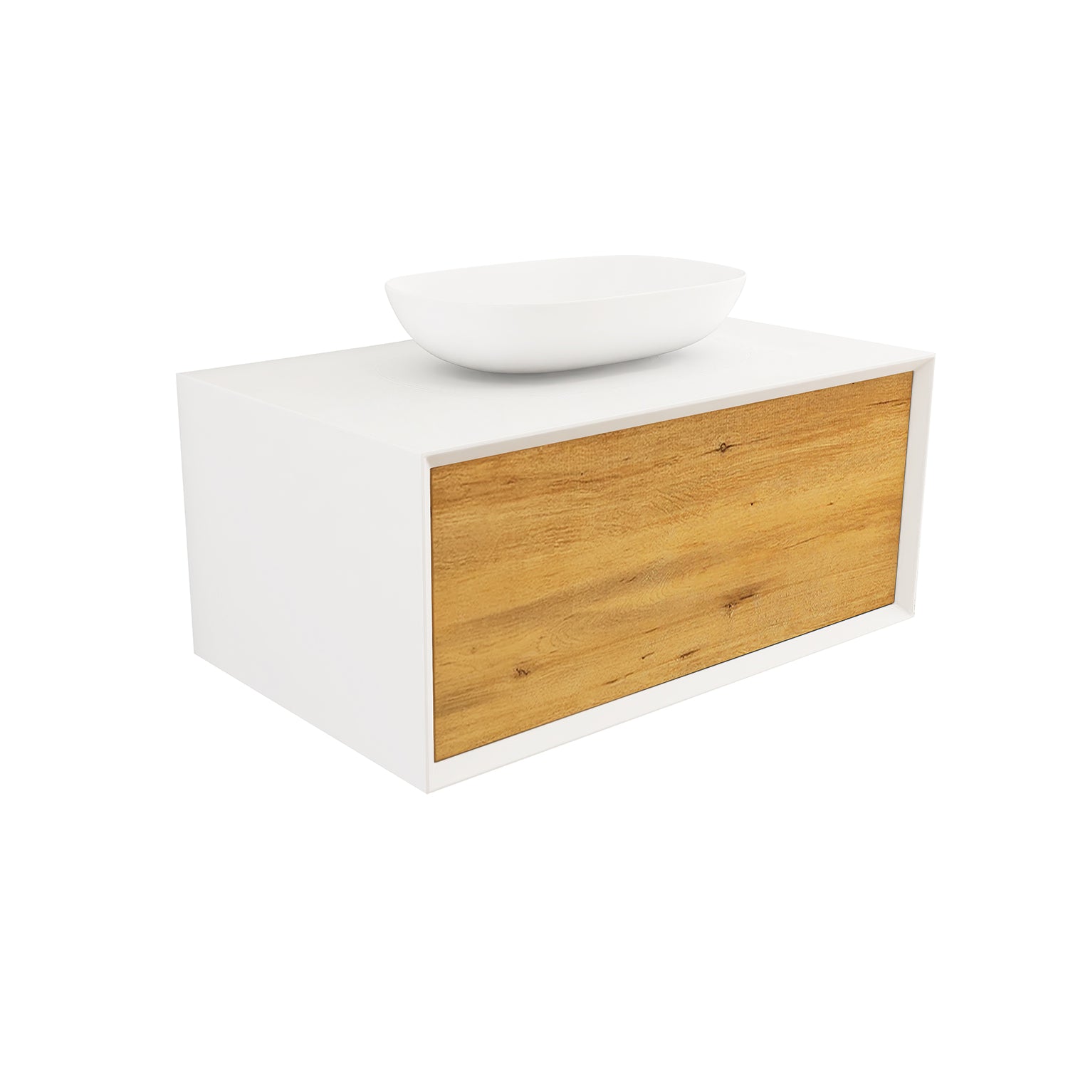 Staykiwi High-End Floating Bathroom Vanity with Solid Surface Top and Sink