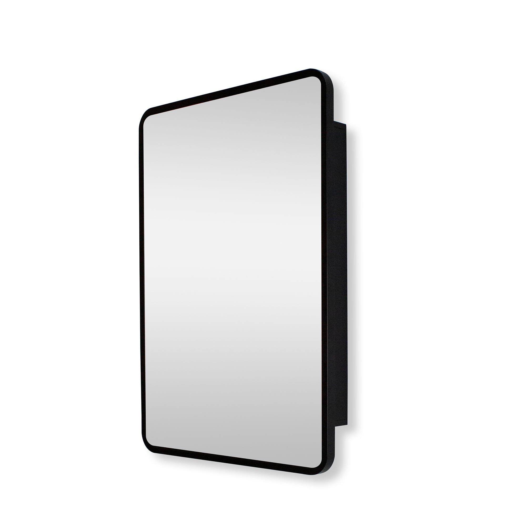 Surface or Recessed Mount 1 Door Framed Mirrored Medicine Cabinet with Shelves