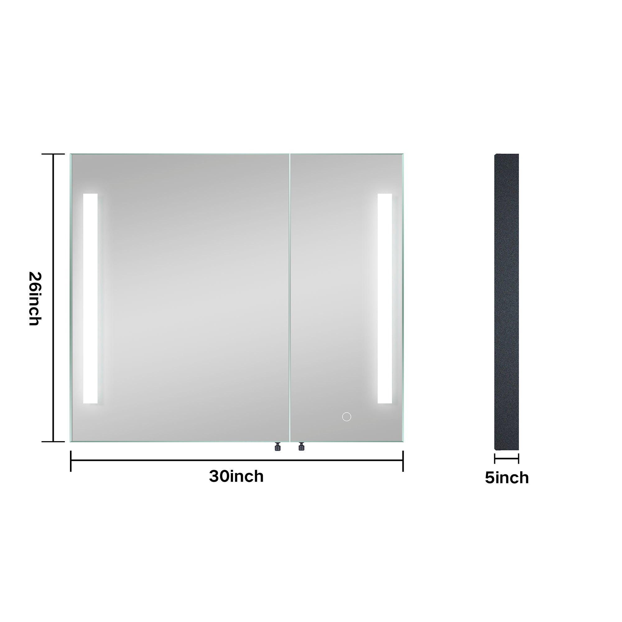 Staykiwi Surface Mount Frameless Mirrored Medicine Cabinet with Shelves and LED Lights