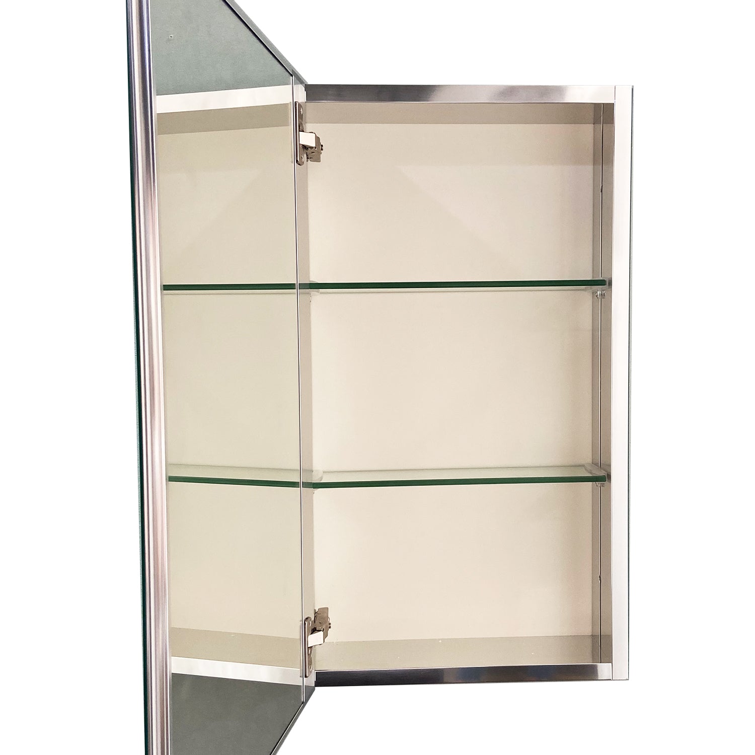 15 x 26 in. Rectangular Silver Aluminum Recessed/Surface Mount Medicine Cabinet with Mirror