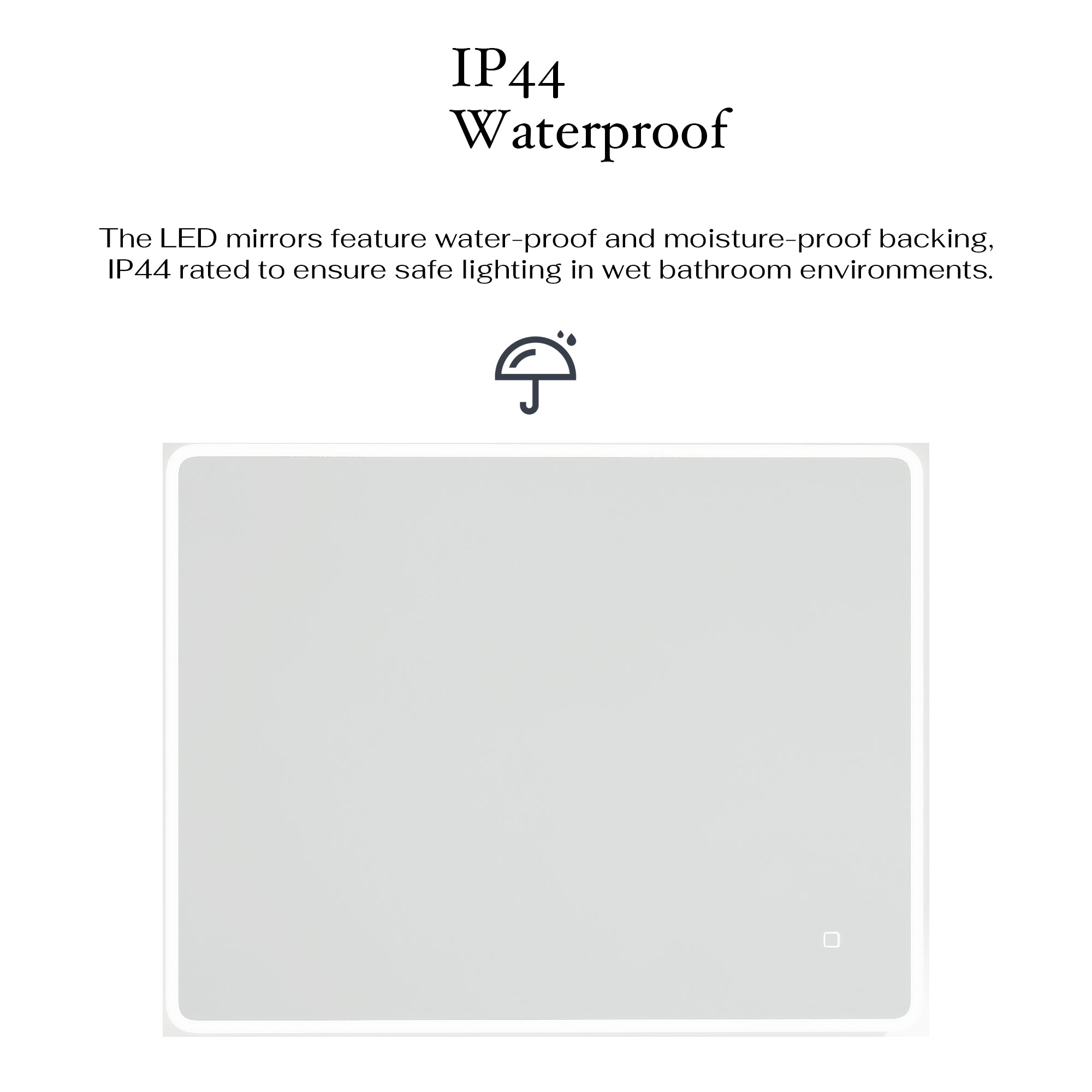 24" W x 32" H Rectangular Frameless Wall-Mount Anti-Fog LED Light Bathroom Vanity Mirror