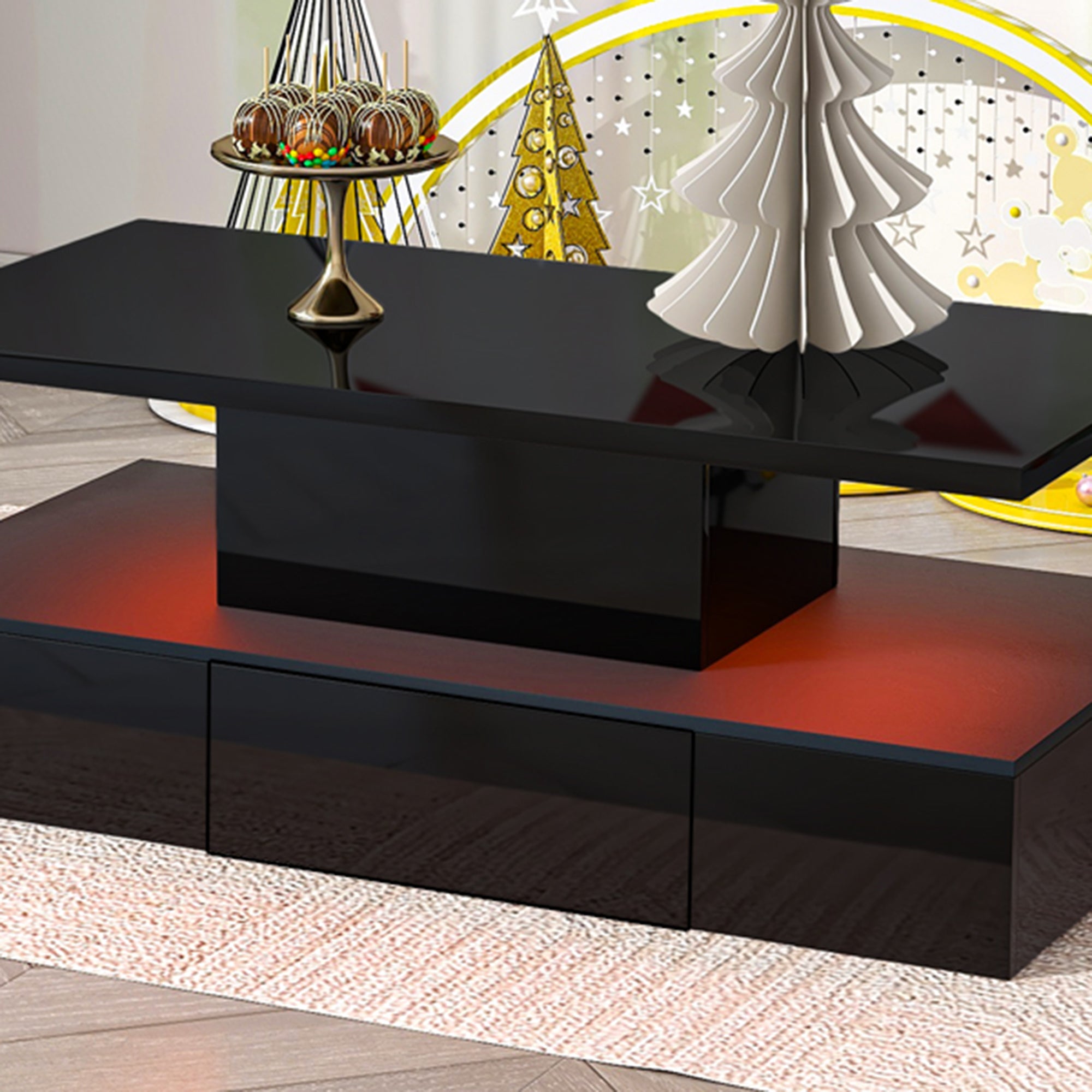 1-Drawer Coffee Table with 16 colors LED Light