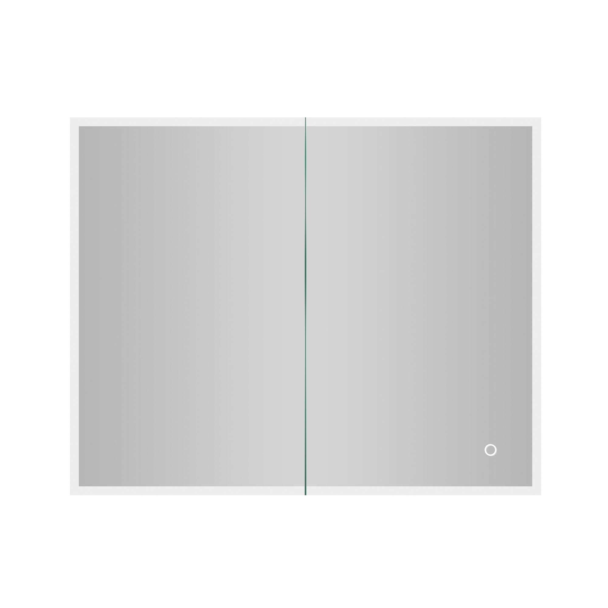 Large Rectangular Silver Aluminum Surface Mount Medicine Cabinet with Mirror
